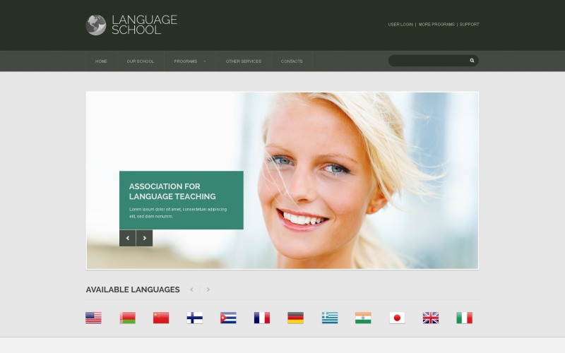 Duyarlı Dil Okulu Web Sitesi Şablonu