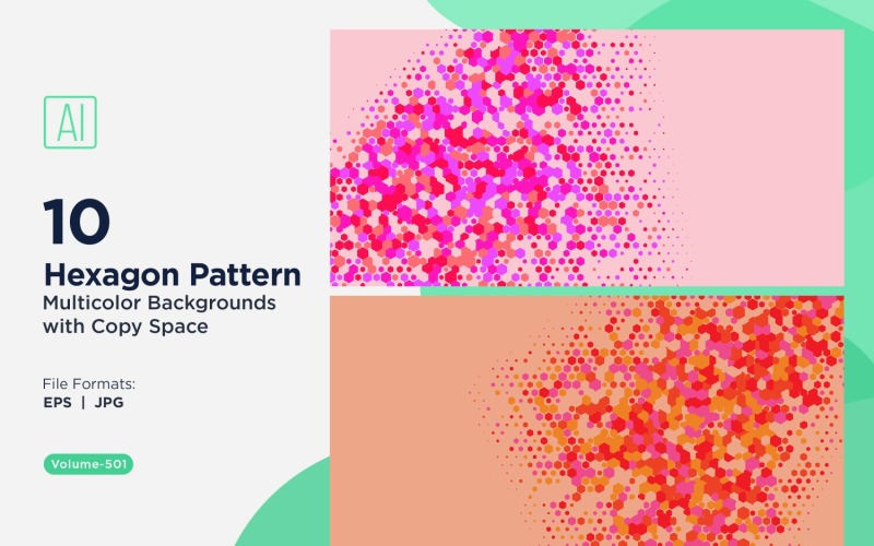 hexagone coloré de différentes tailles, motif de fond polyvalent 501
