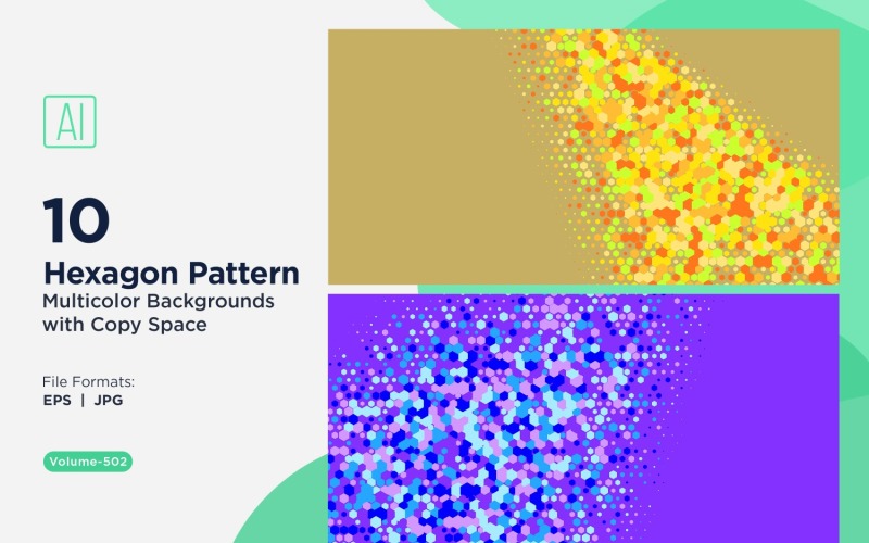 hexagone coloré de différentes tailles, motif de fond polyvalent 502