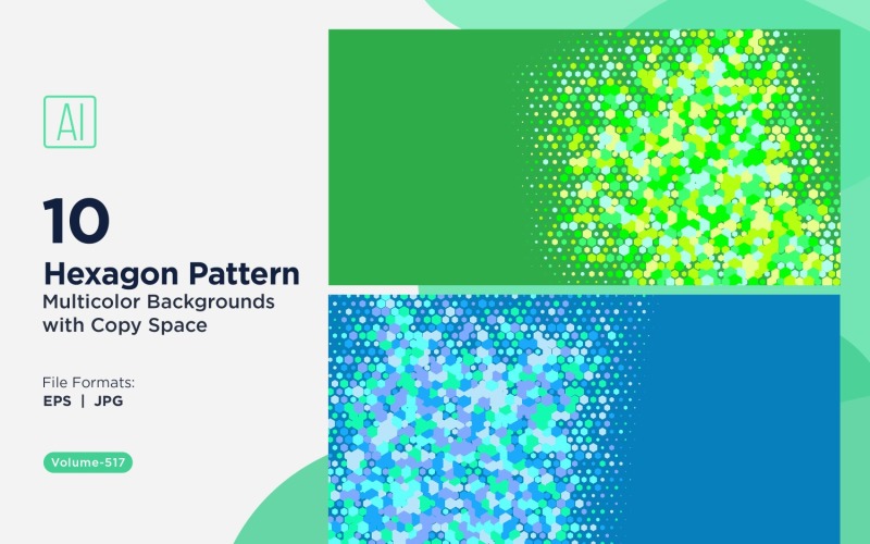 hexagone coloré de différentes tailles, motif de fond polyvalent 517