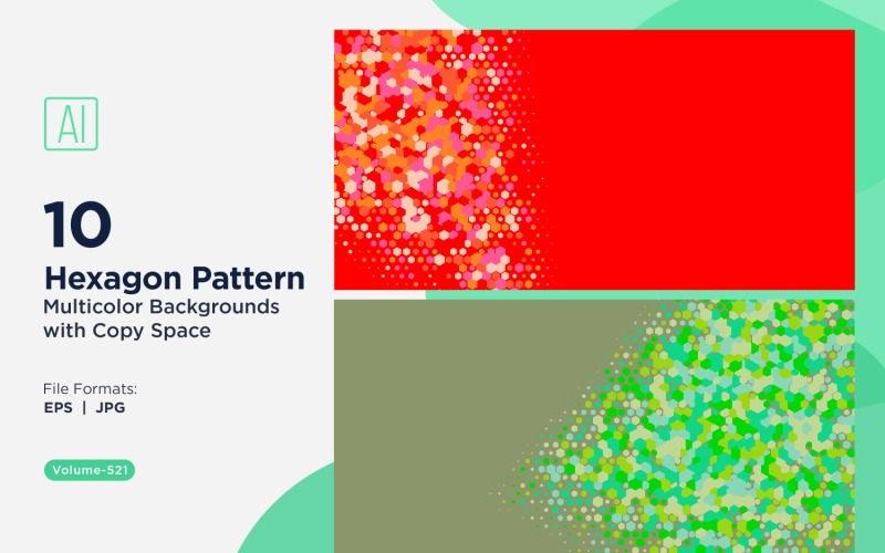 Esagono colorato di varie dimensioni Versatile modello di sfondo 521