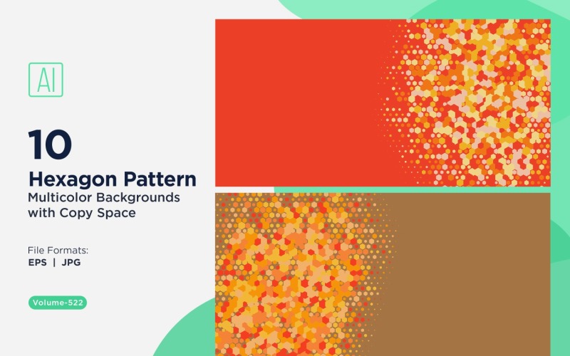 Esagono colorato di varie dimensioni Versatile modello di sfondo 522