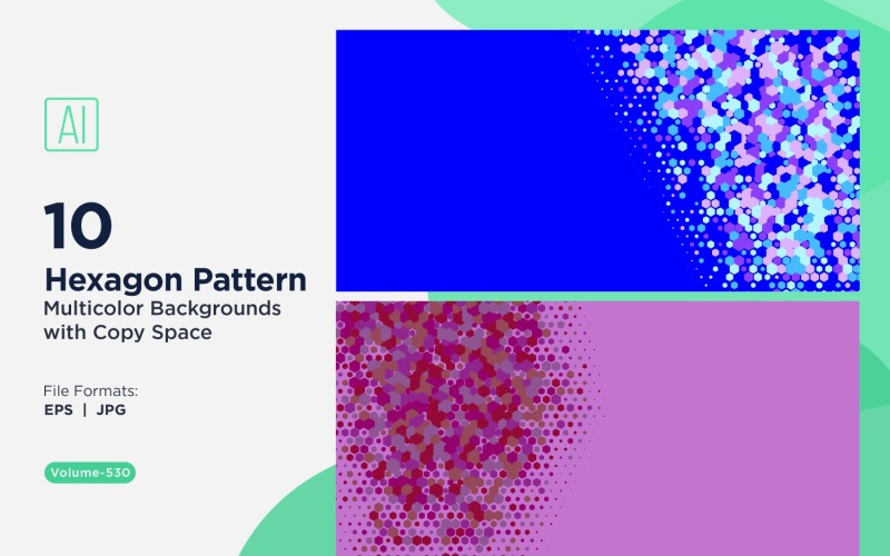 Esagono colorato di varie dimensioni Versatile modello di sfondo 530