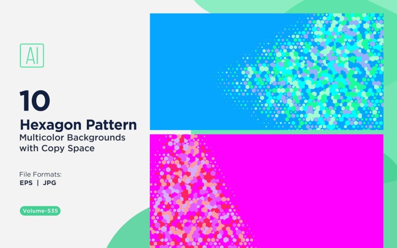 Esagono colorato di varie dimensioni Versatile modello di sfondo 535