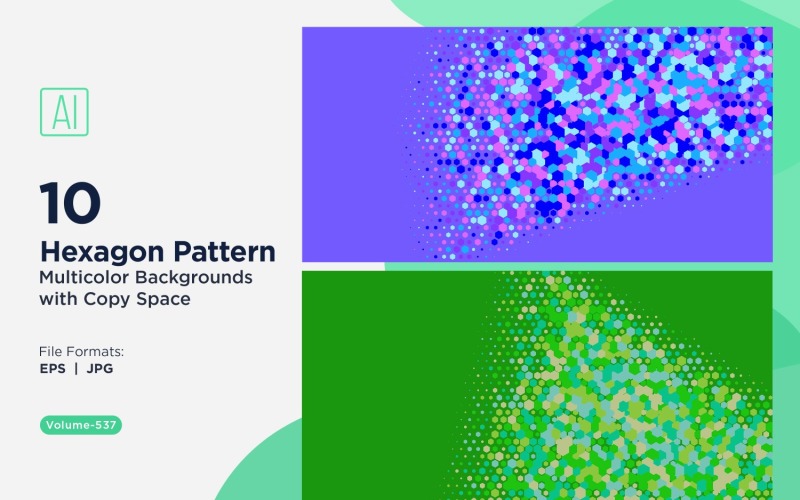 Esagono colorato di varie dimensioni Versatile modello di sfondo 537