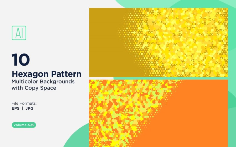 Esagono colorato di varie dimensioni Versatile modello di sfondo 539