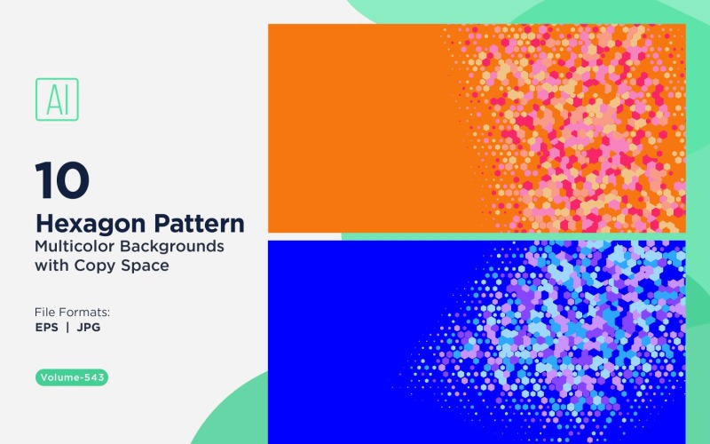 Esagono colorato di varie dimensioni Versatile modello di sfondo 543