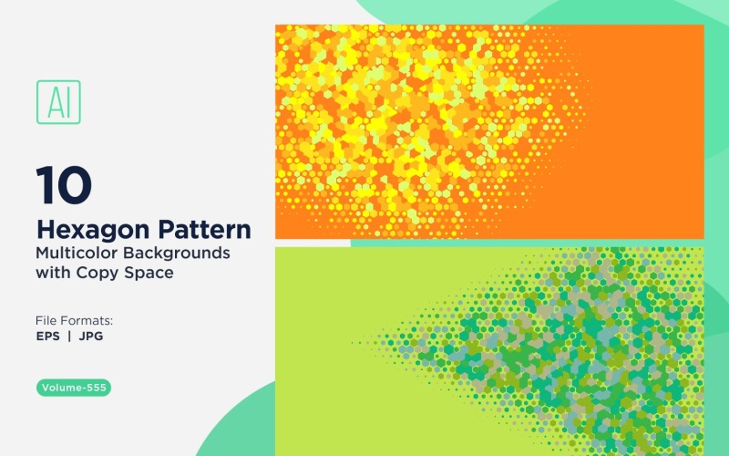 Esagono colorato di varie dimensioni Versatile modello di sfondo 555