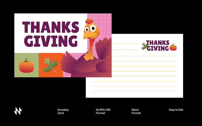 Gradient Thanksgiving gratulationskort