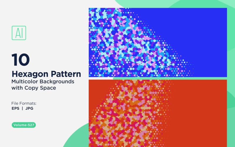 Hexagone coloré de différentes tailles, motif de fond polyvalent 527