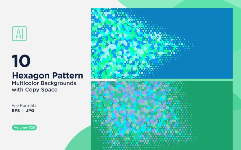 Hexagone coloré de différentes tailles, motif de fond polyvalent 528