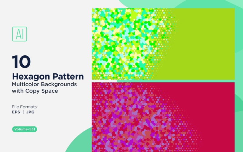 Hexagone coloré de différentes tailles, motif de fond polyvalent 531