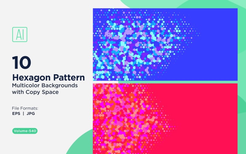 Hexagone coloré de différentes tailles, motif de fond polyvalent 540