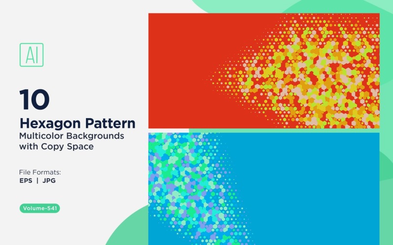Hexagone coloré de différentes tailles, motif de fond polyvalent 541