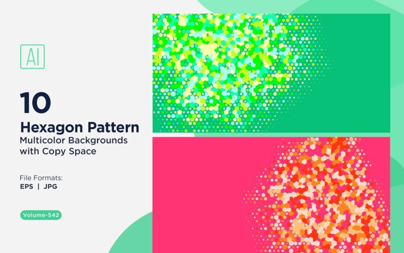 Hexagone coloré de différentes tailles, motif de fond polyvalent 542