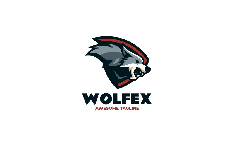 Logo de mascotte simple de loup 9