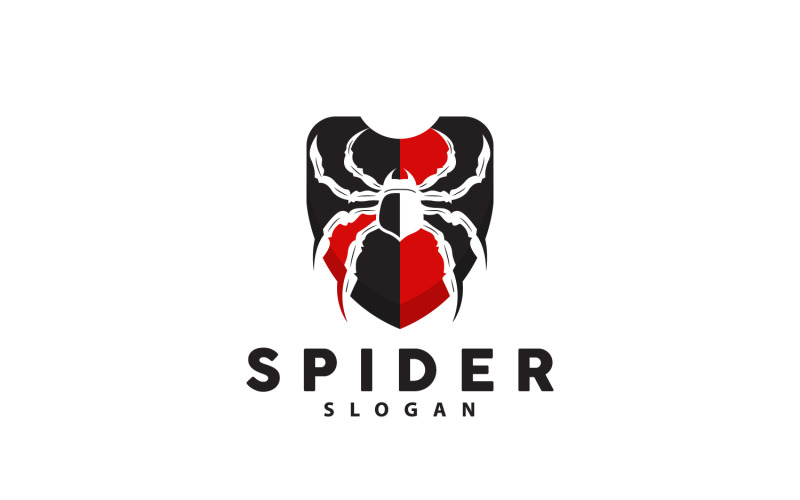 Pająk Logo Owad Zwierzę Wektor Premium V15