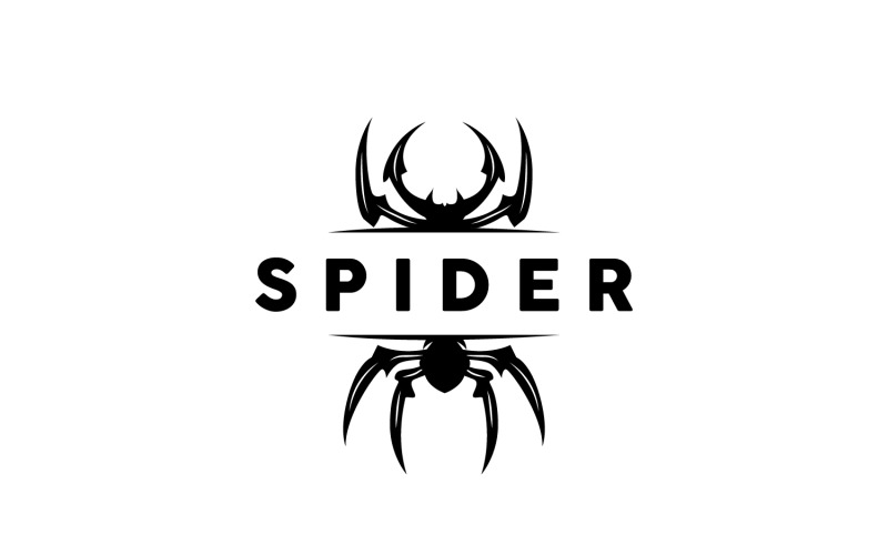 Pająk Logo Owad Zwierzę Wektor Premium V17