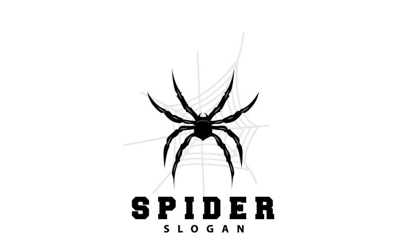 Pająk Logo Owad Zwierzę Wektor Premium V8