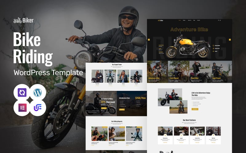 Biker - Tema Elementor de WordPress para deportes de motor y carreras