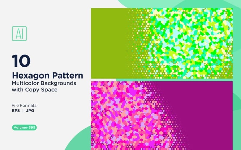 Цветной шестиугольник разных размеров, универсальный узор фона 595