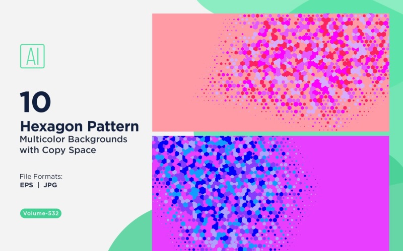 Esagono colorato di varie dimensioni Versatile modello di sfondo 532