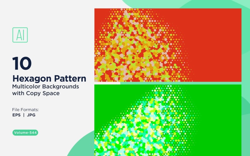 Esagono colorato di varie dimensioni Versatile modello di sfondo 544
