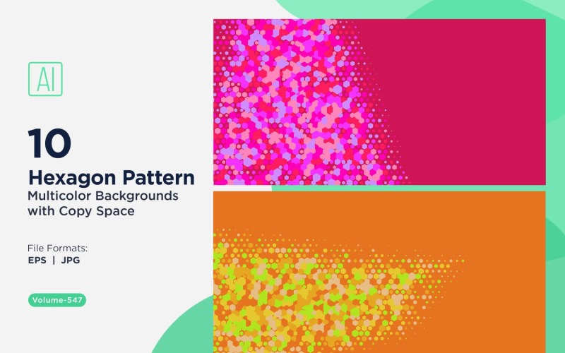 Esagono colorato di varie dimensioni Versatile modello di sfondo 547
