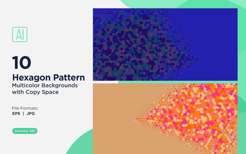 Esagono colorato di varie dimensioni Versatile modello di sfondo 561