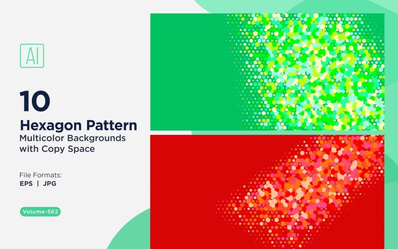 Esagono colorato di varie dimensioni Versatile modello di sfondo 562