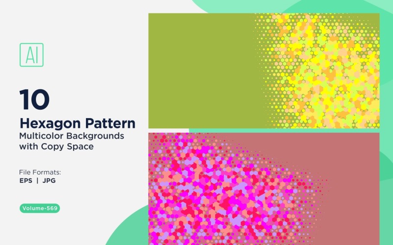 Esagono colorato di varie dimensioni Versatile modello di sfondo 569