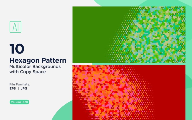 Esagono colorato di varie dimensioni Versatile modello di sfondo 570