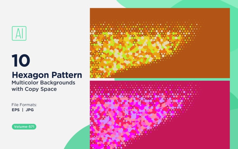Esagono colorato di varie dimensioni Versatile modello di sfondo 571