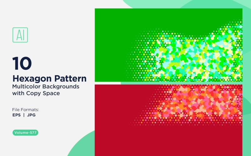 Esagono colorato di varie dimensioni Versatile modello di sfondo 577
