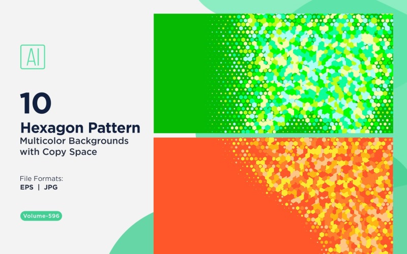 Esagono colorato di varie dimensioni Versatile modello di sfondo 596