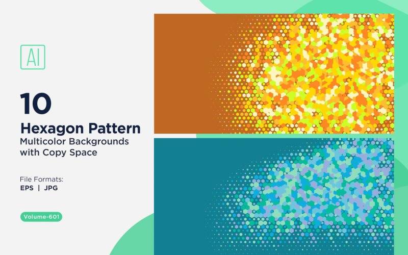 Esagono colorato di varie dimensioni Versatile modello di sfondo 601