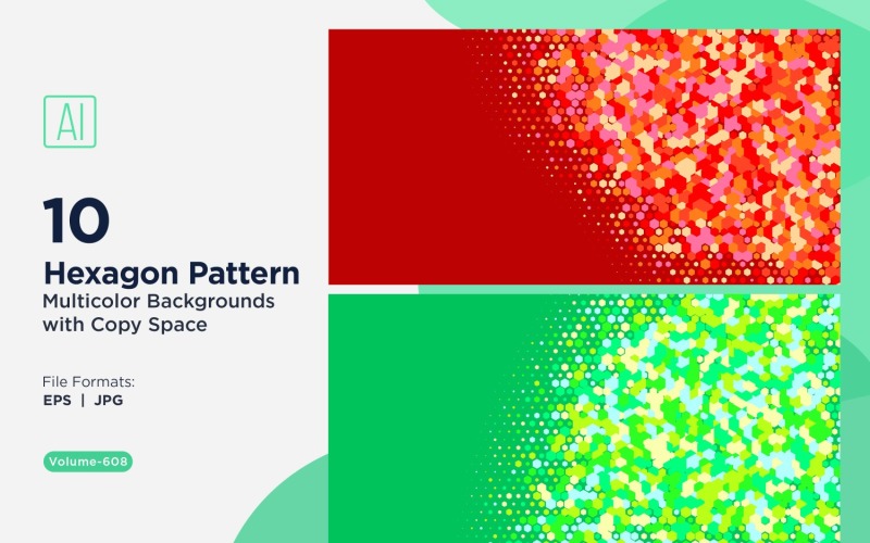 Esagono colorato di varie dimensioni Versatile modello di sfondo 608