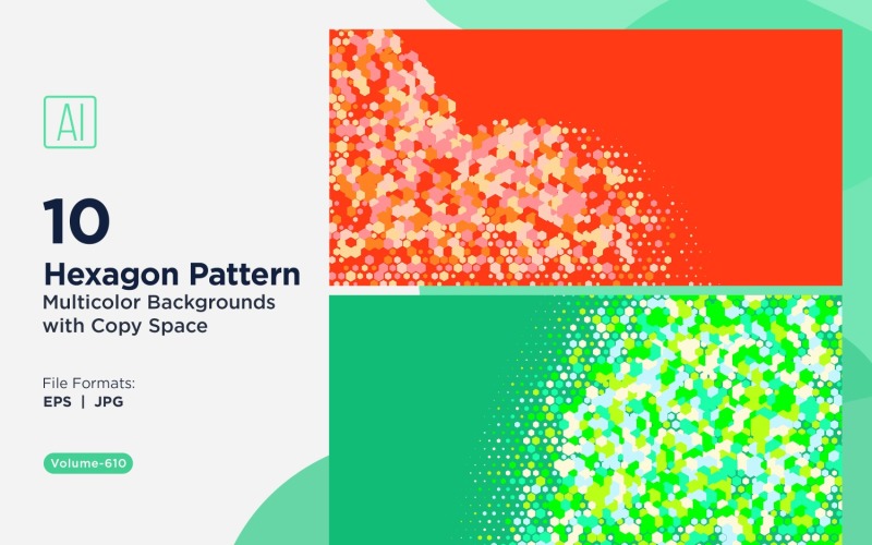 Esagono colorato di varie dimensioni Versatile modello di sfondo 610
