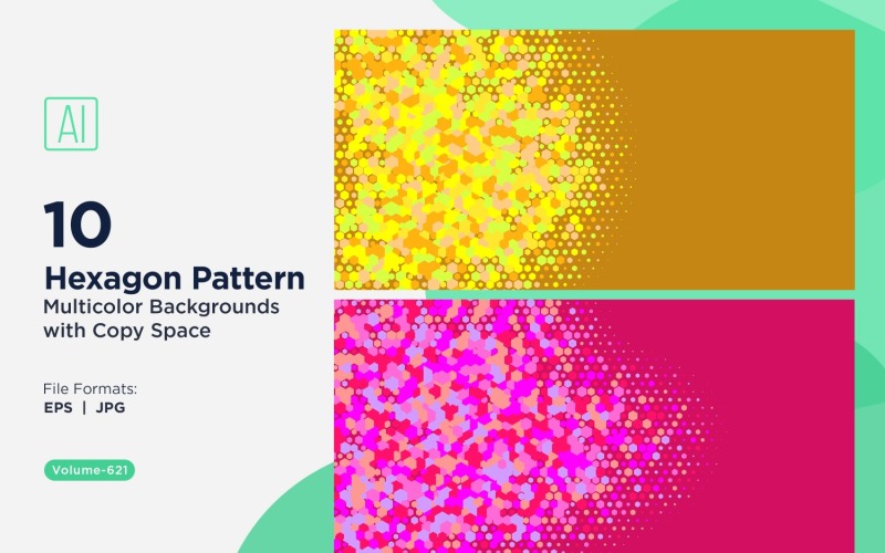 Esagono colorato di varie dimensioni Versatile modello di sfondo 621