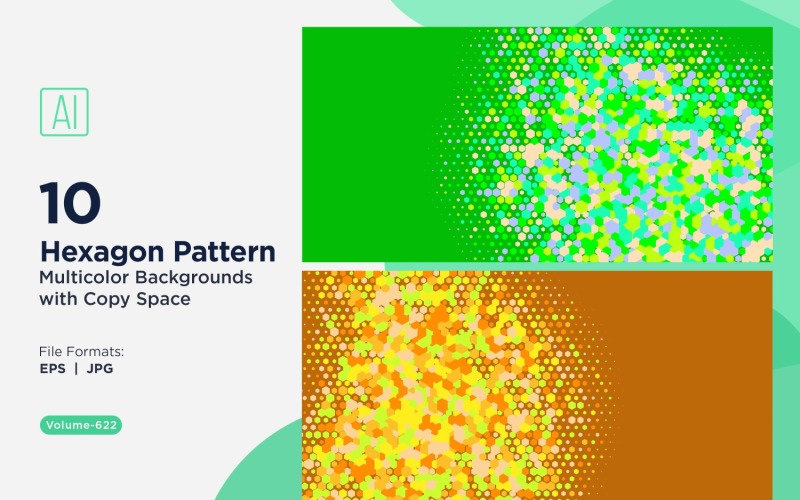 Esagono colorato di varie dimensioni Versatile modello di sfondo 622