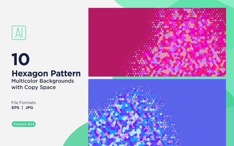 Esagono colorato di varie dimensioni Versatile modello di sfondo 624