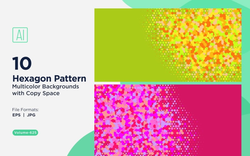 Esagono colorato di varie dimensioni Versatile modello di sfondo 625