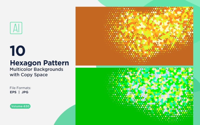 Esagono colorato di varie dimensioni Versatile modello di sfondo 630
