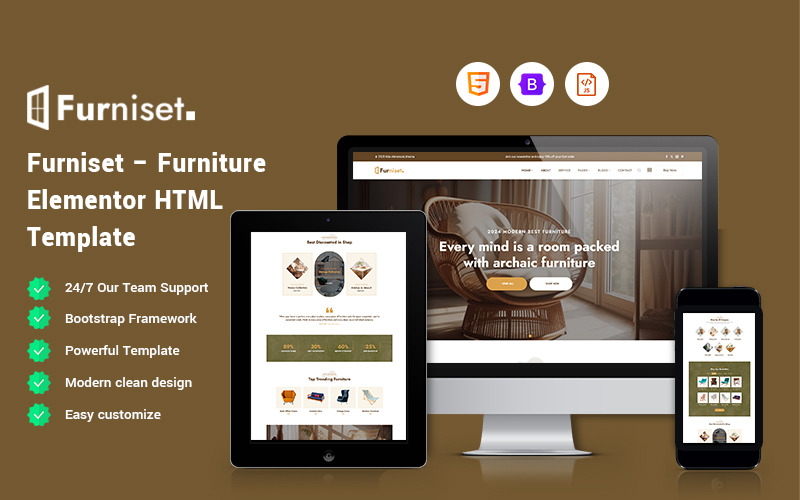 Furniset – 家具 Elementor 网站模板