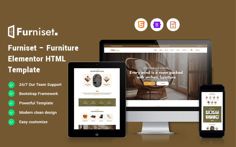 Furniset – Шаблон веб-сайту Furniture Elementor