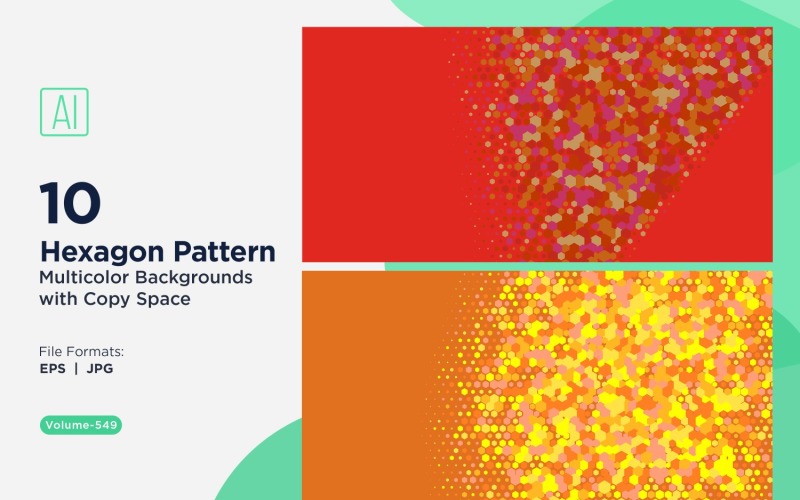 Hexagone coloré de différentes tailles, motif de fond polyvalent 549
