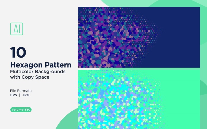 Hexagone coloré de différentes tailles, motif de fond polyvalent 550