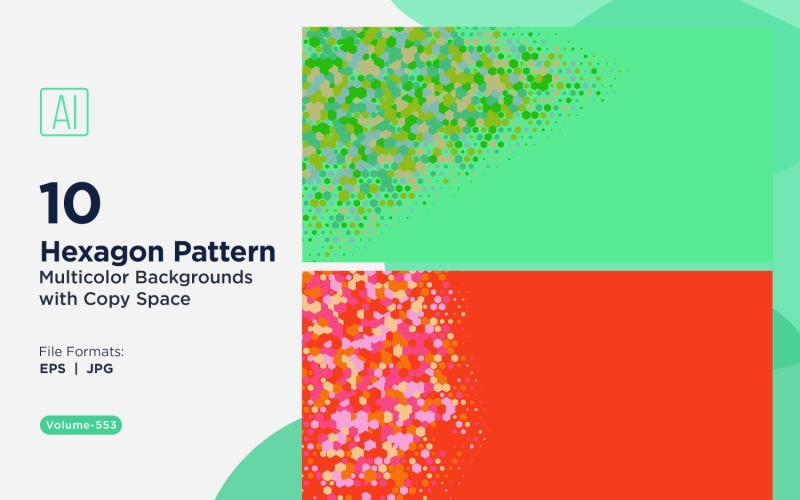 Hexagone coloré de différentes tailles, motif de fond polyvalent 553
