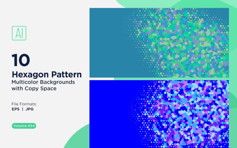 Hexagone coloré de différentes tailles, motif de fond polyvalent 554