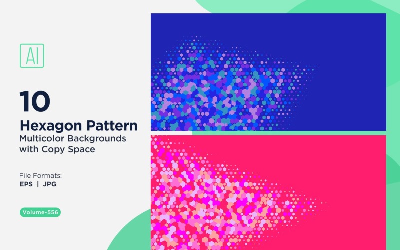 Hexagone coloré de différentes tailles, motif de fond polyvalent 556